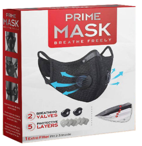 Prime Mask Washable -2 Valve, 5 Layer Filter برايم ماسك قابل للغسيل 5 طبقات فلترة - MarkeetEx