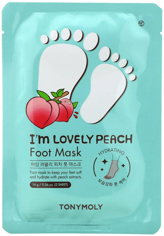 Tony Moly I'm Lovely Peach, Foot Mask, 2 Sheet, (16 g)