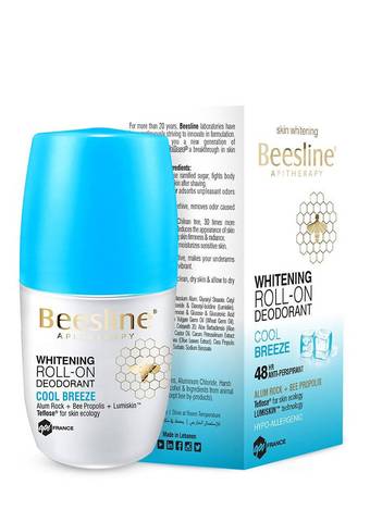 Beesline Whitening Roll-On Deodorant Cool Breeze 50ml بيزلَين رول أون مزيل الرائحة لتفتيح البشرة - إنتعاش النسيم