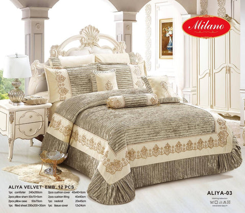 Comforter Aliya Velvet - Model no. ALIYA 03 - Coverlets Set (ALIYA) 12pcs